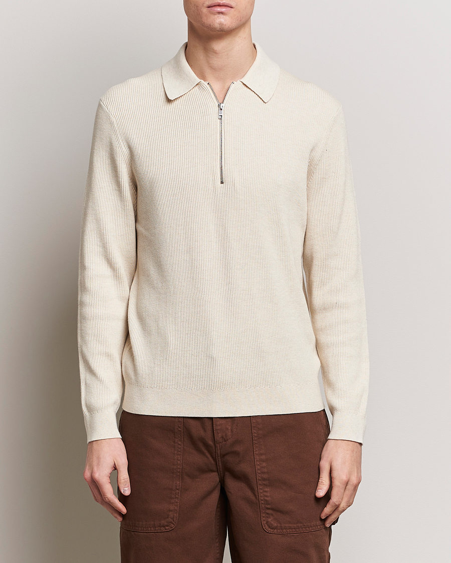 Heren | Half-zip | NN07 | Hansie Knitted Half Zip Ecru