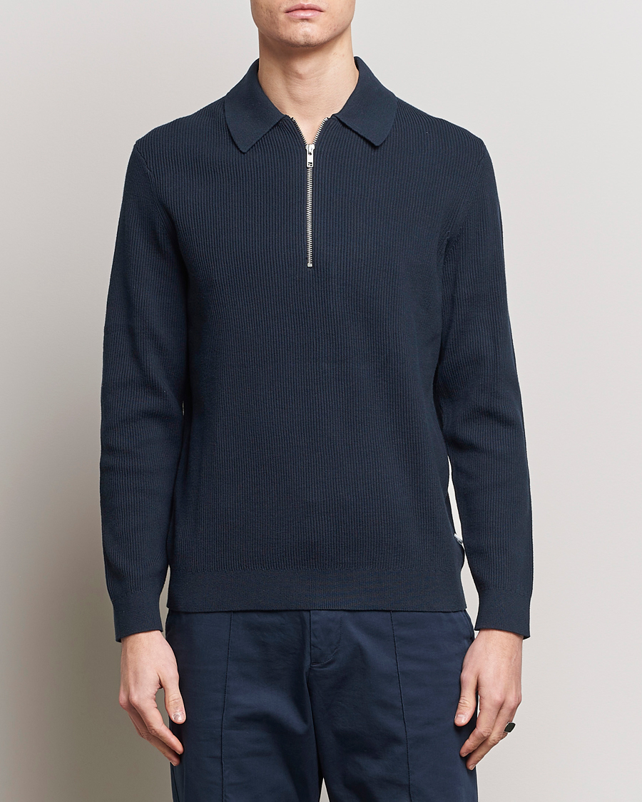 Men | Half-zip | NN07 | Hansie Knitted Half Zip Navy Blue