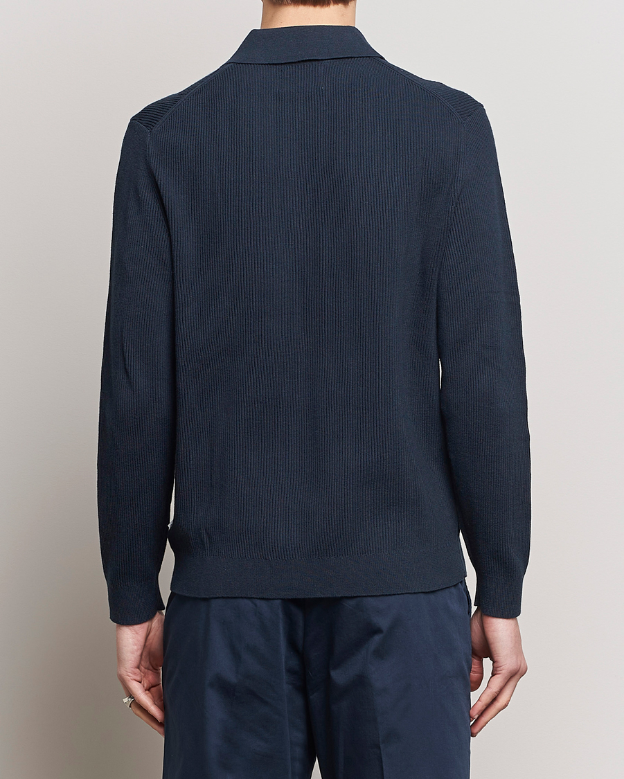 Heren | Truien | NN07 | Hansie Knitted Half Zip Navy Blue