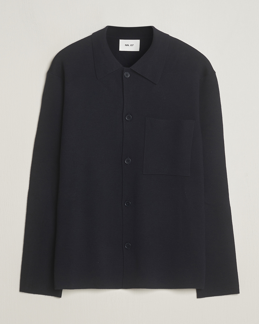 Heren | Truien | NN07 | Jonas Cotton/Modal Cardigan Navy Blue