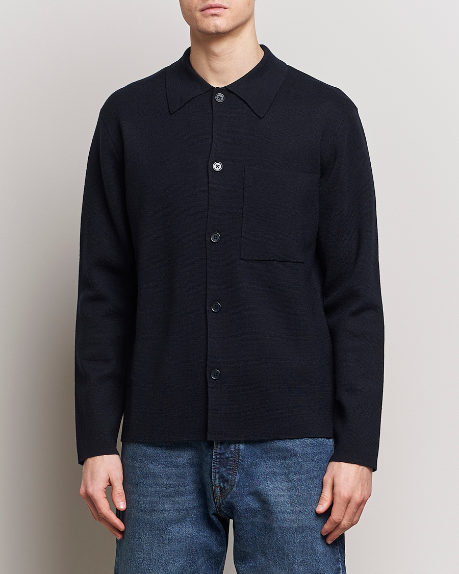 Heren | Truien | NN07 | Jonas Cotton/Modal Cardigan Navy Blue
