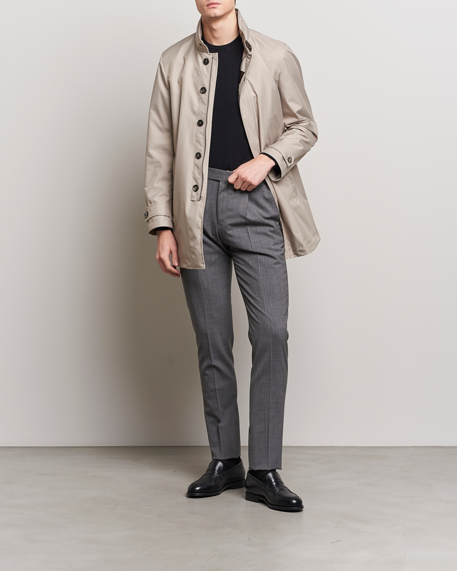 Heren | Jassen | MooRER | Waterproof Car Coat Light Grey