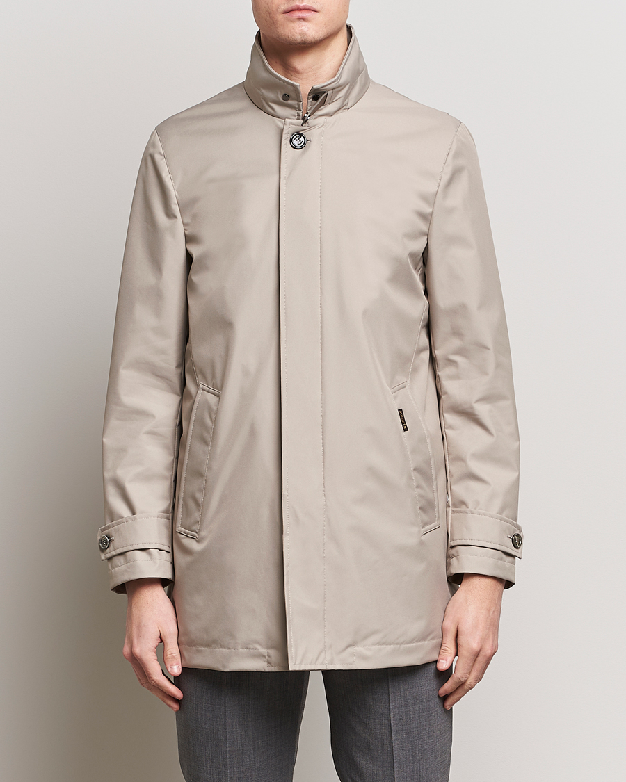 Heren | Herfstjassen | MooRER | Waterproof Car Coat Light Grey