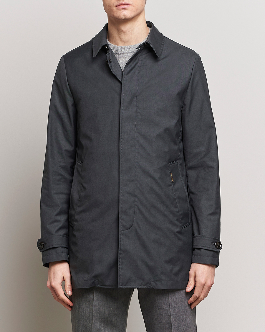 Heren | Lentejassen | MooRER | Waterproof Detachable Liner Tech Coat Dark Grey