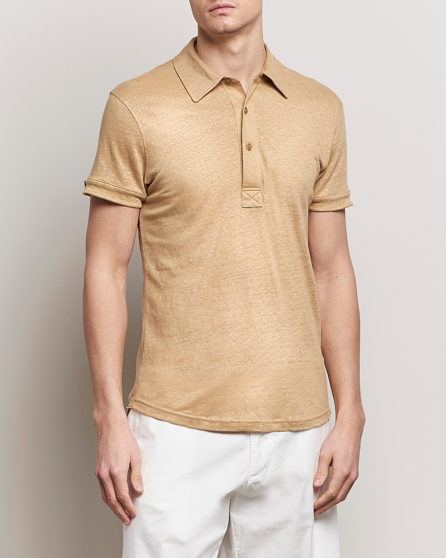 Heren |  | Orlebar Brown | Sebastian Linen Polo Biscuit