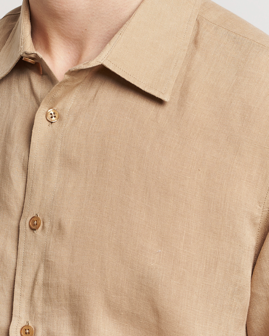 Heren | Overhemden | Orlebar Brown | Justin Linen Shirt Biscuit