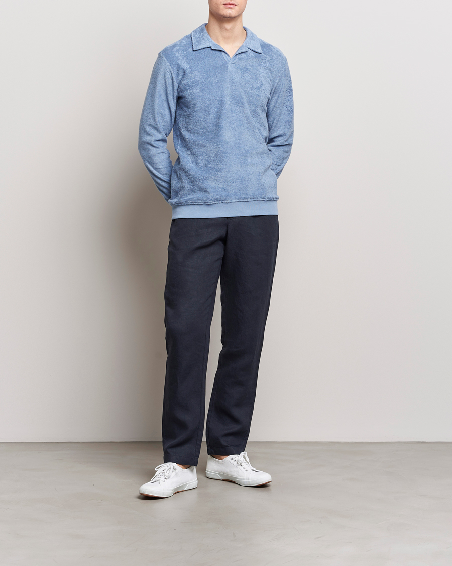 Heren | Truien | Orlebar Brown | Santino Organic Cotton Terry Polo Springfield Blue