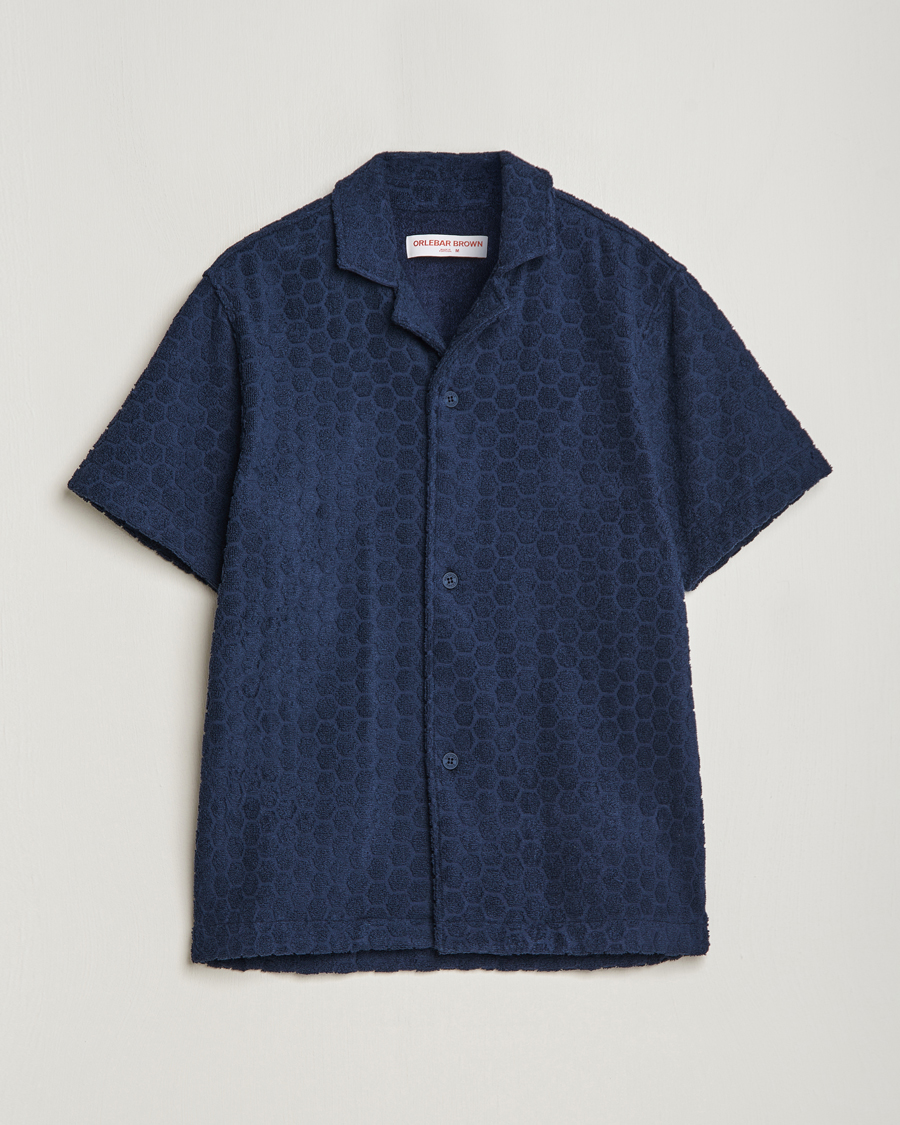 Heren | Overhemden | Orlebar Brown | Howell Atom Towelling Short Sleeve Shirt Night Iris