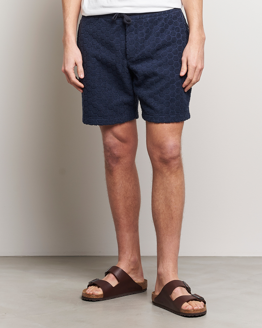 Heren | Trekkoord shorts | Orlebar Brown | Trevorne Atom Towelling Shorts Night Iris