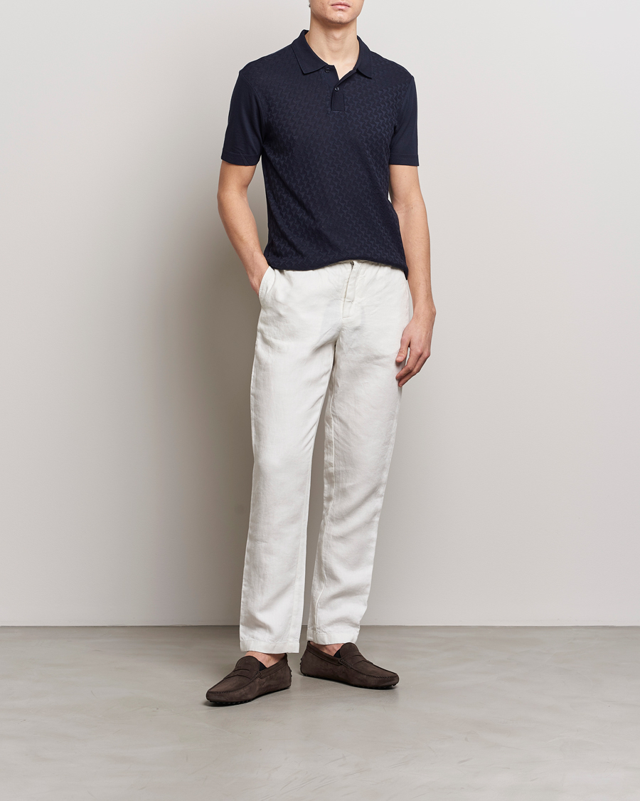 Heren | Polo's | Orlebar Brown | Jarrett Jaquard Knitted Ribb Polo Night Iris