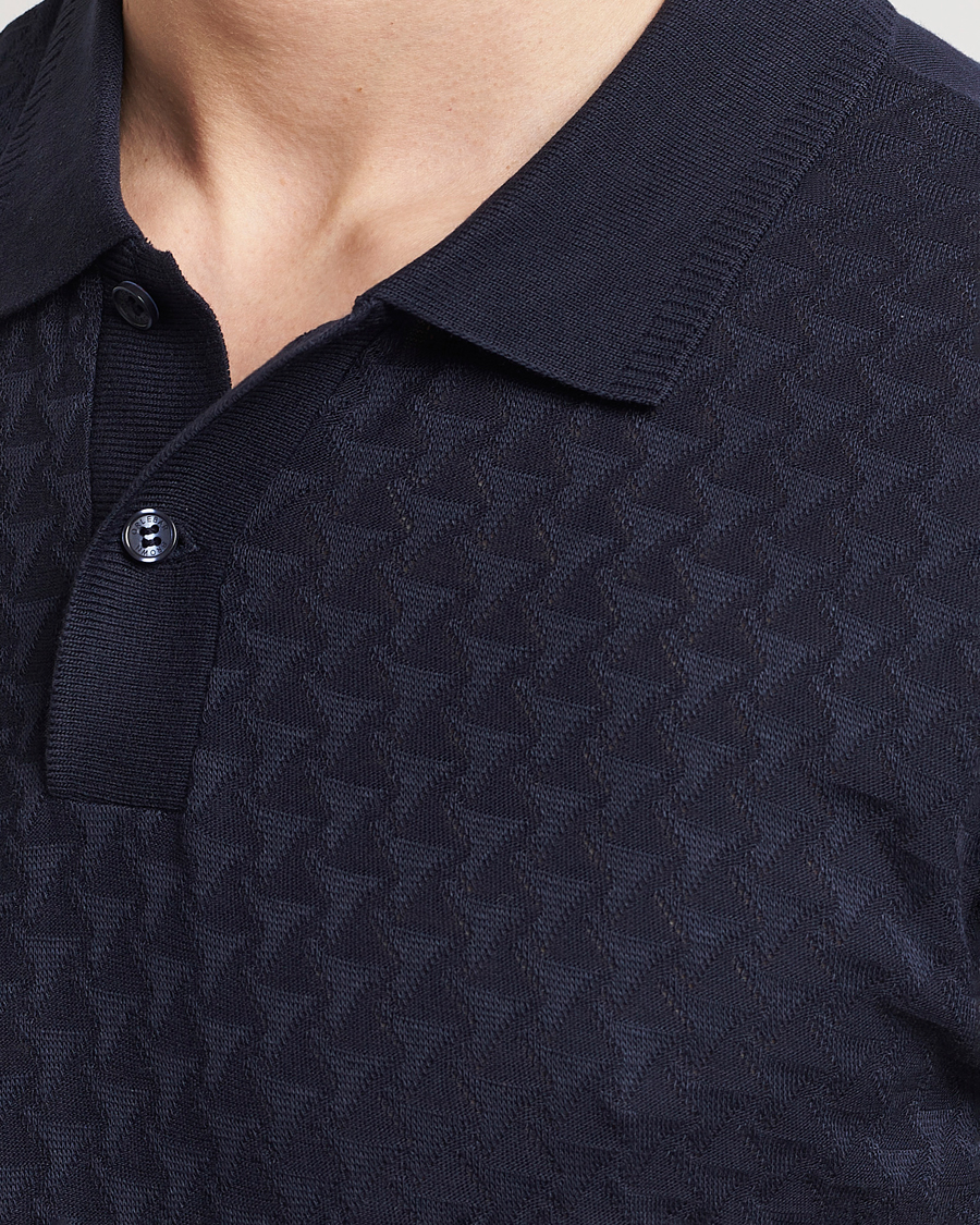 Heren | Polo's | Orlebar Brown | Jarrett Jaquard Knitted Ribb Polo Night Iris