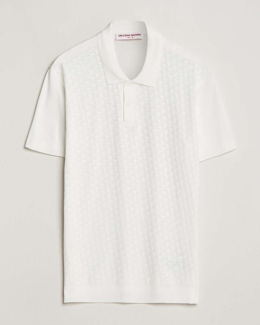 Heren | Polo's | Orlebar Brown | Jarrett Jaquard Knitted Ribb Polo White