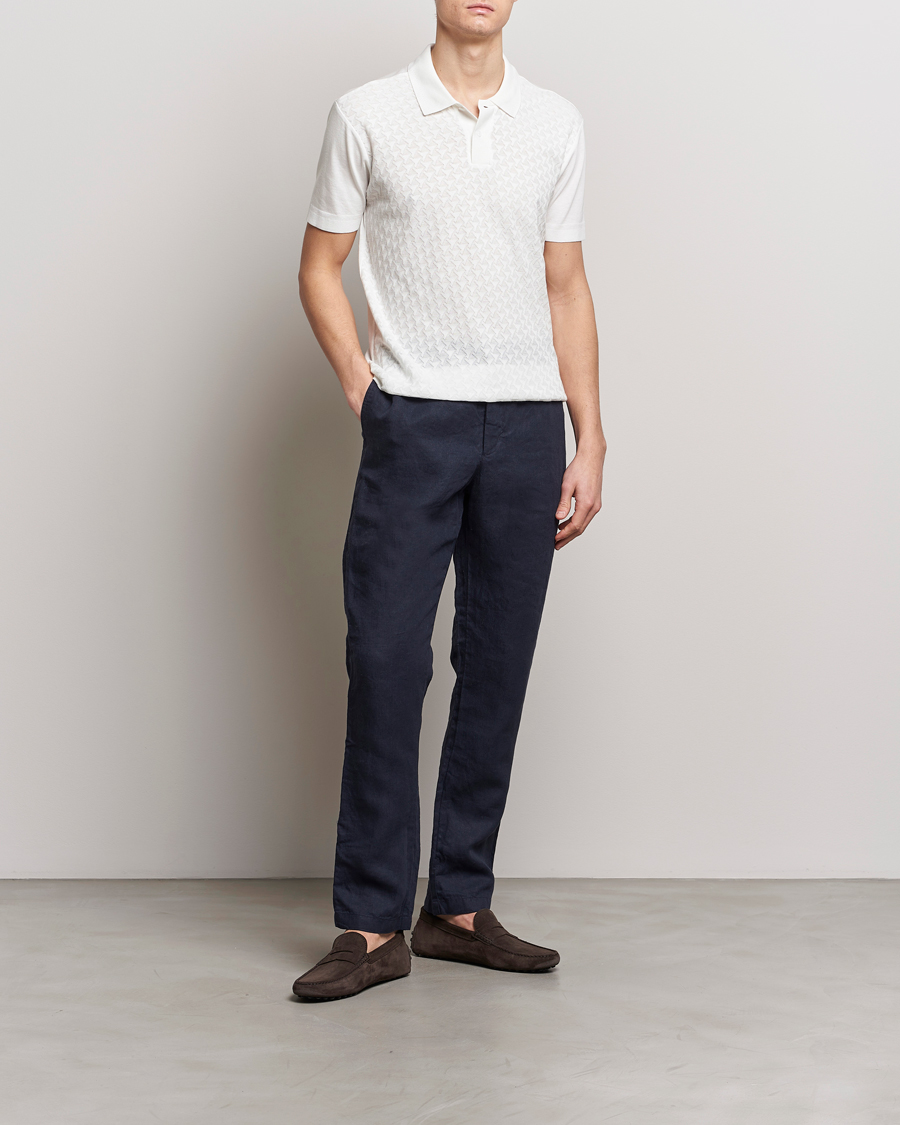 Heren | Polo's | Orlebar Brown | Jarrett Jaquard Knitted Ribb Polo White
