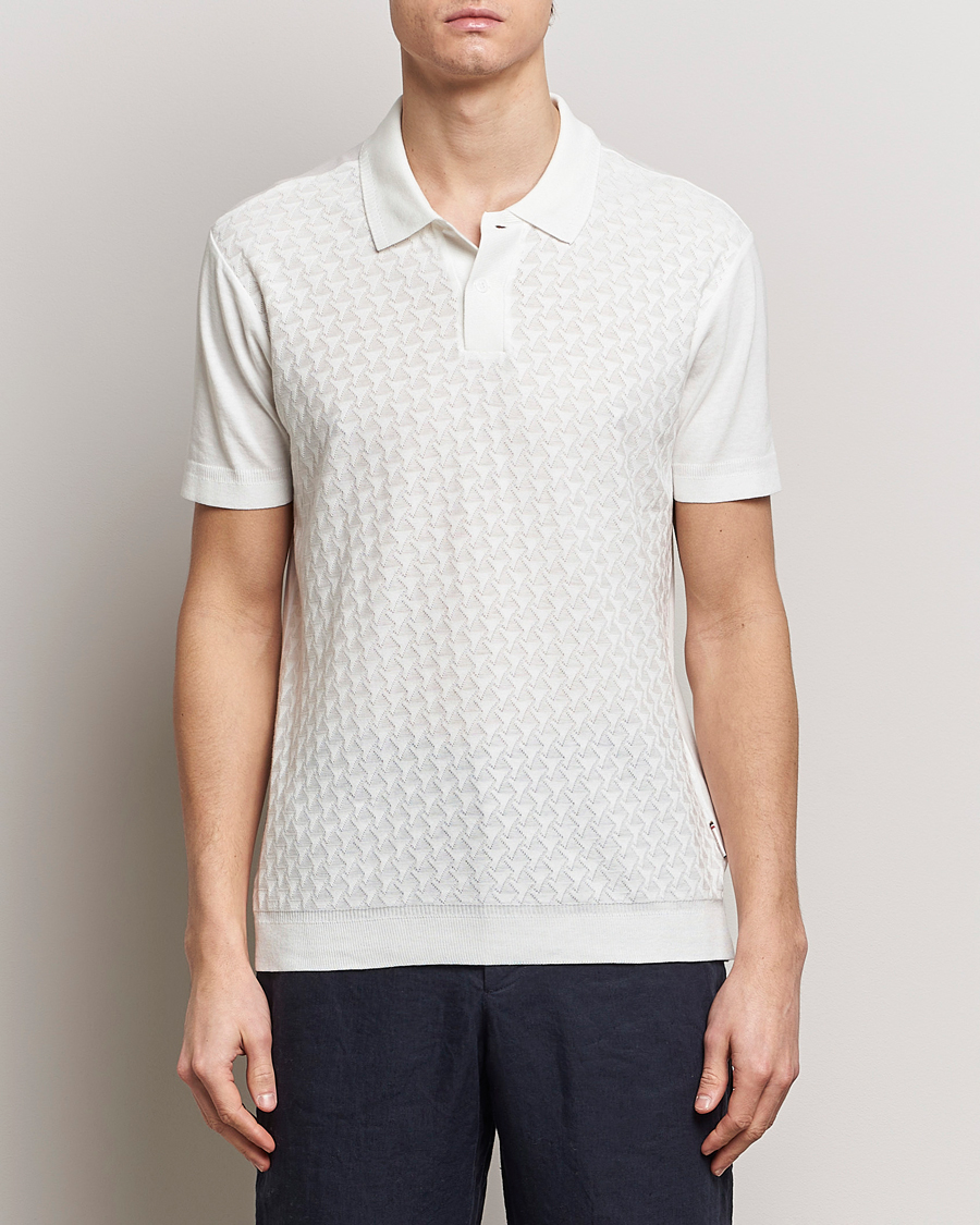 Heren | Best of British | Orlebar Brown | Jarrett Jaquard Knitted Ribb Polo White