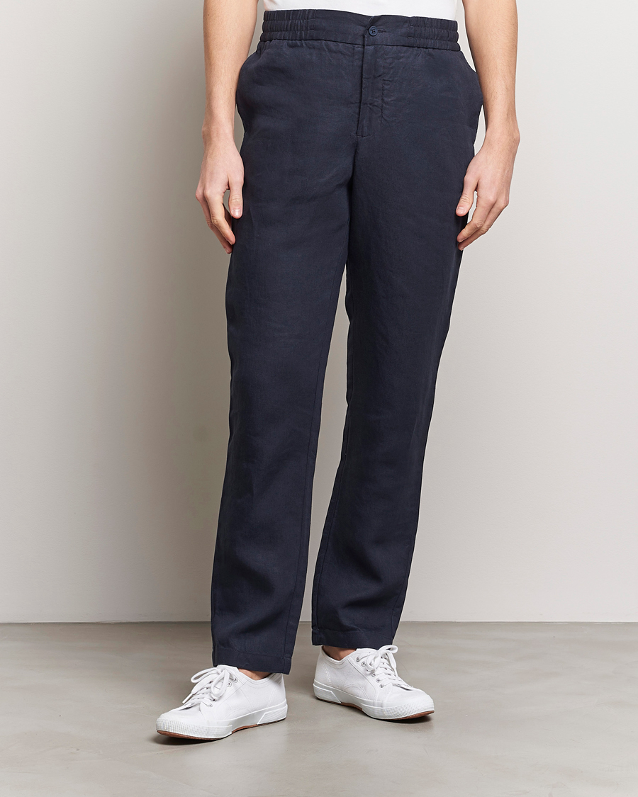 Heren | Broeken | Orlebar Brown | Cornell Linen Trousers Night Iris