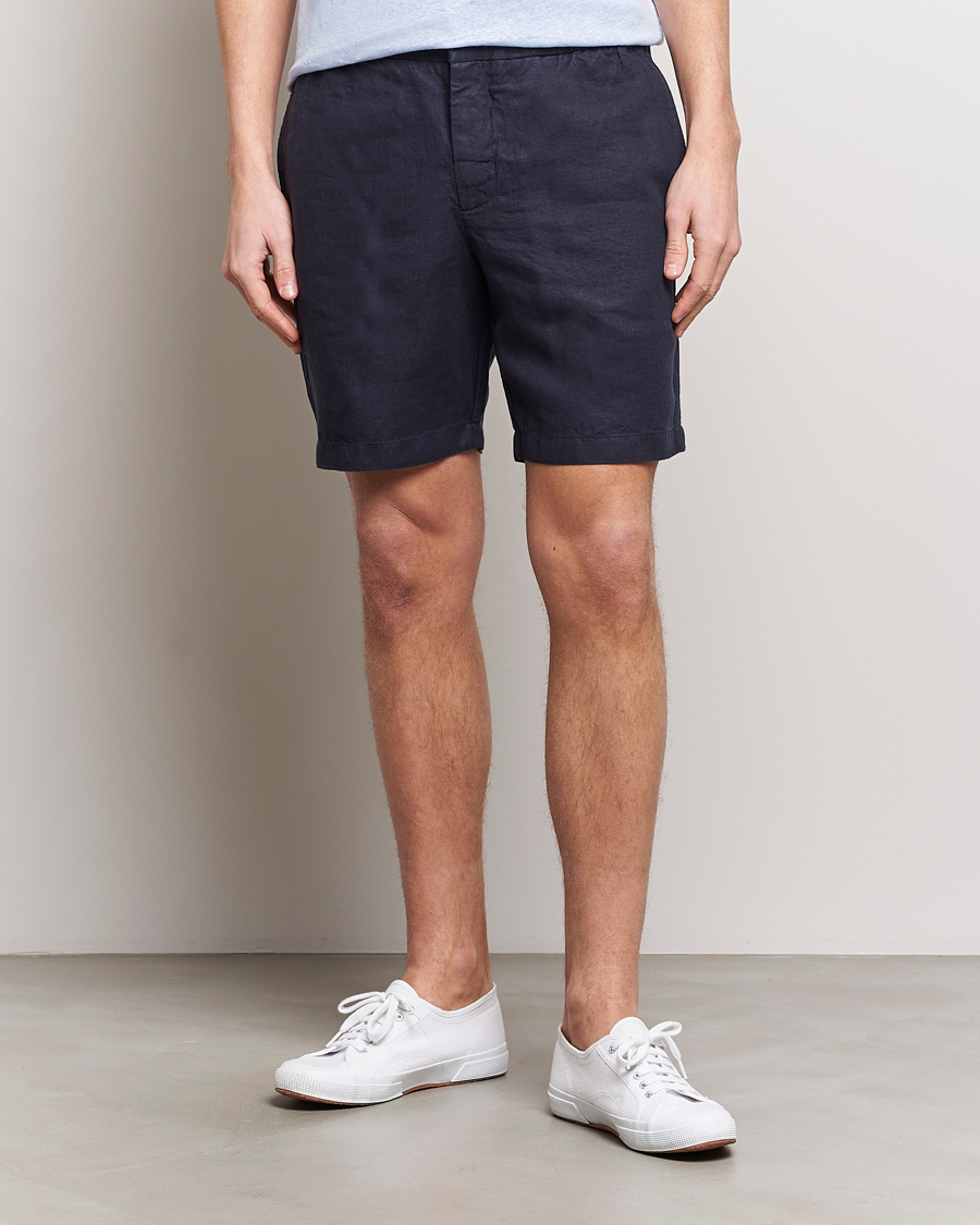 Heren | Best of British | Orlebar Brown | Cornell Linen Shorts Night Iris