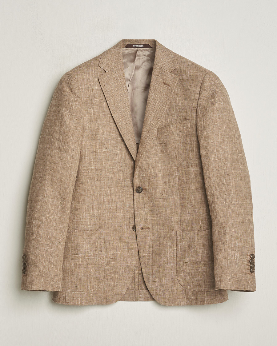 Heren | Blazers | Morris Heritage | Mike Cotton/Linen Structure Blazer Light Brown