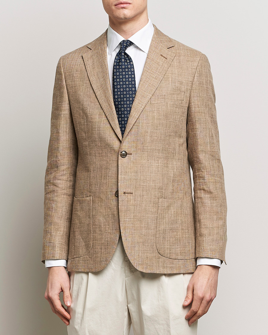 Heren |  | Morris Heritage | Mike Cotton/Linen Structure Blazer Light Brown