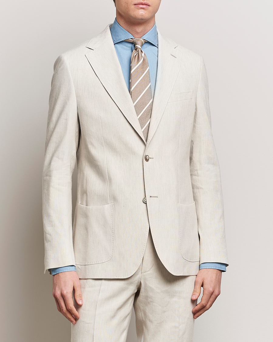 Heren | Blazers | Morris Heritage | Summer Linen Blazer Beige