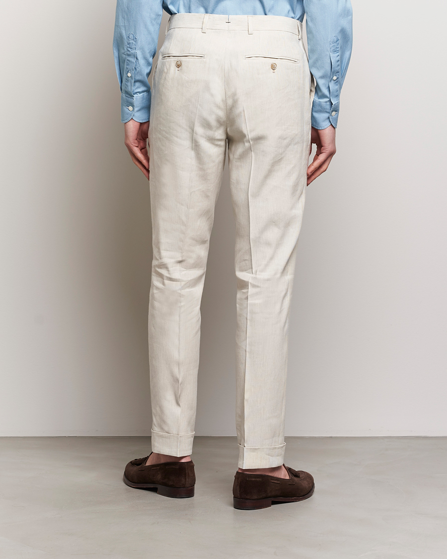 Heren | Broeken | Morris Heritage | Jack Summer Linen Trousers Beige