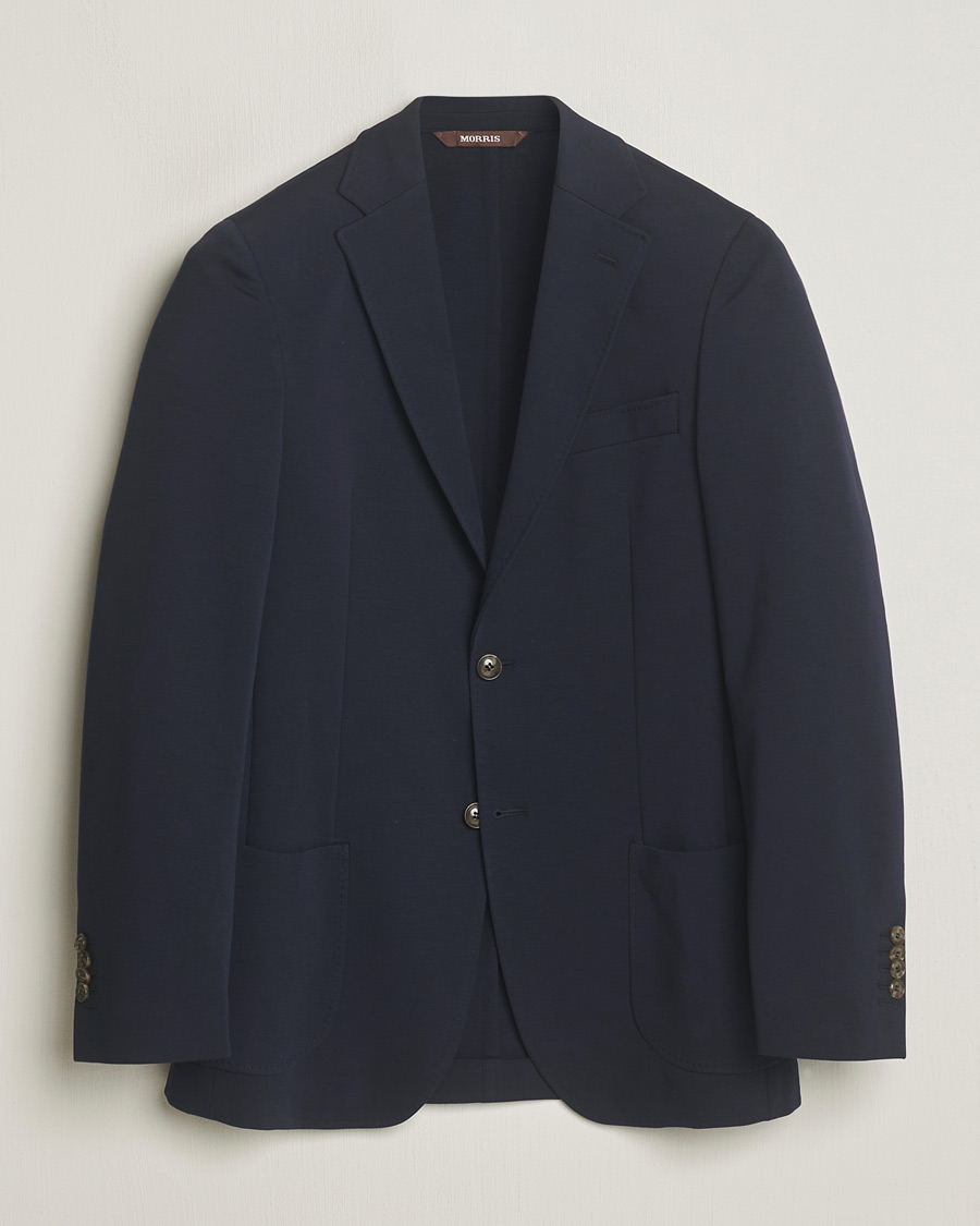 Heren | Blazers | Morris Heritage | Mike Soft Cotton Jersey Blazer Navy