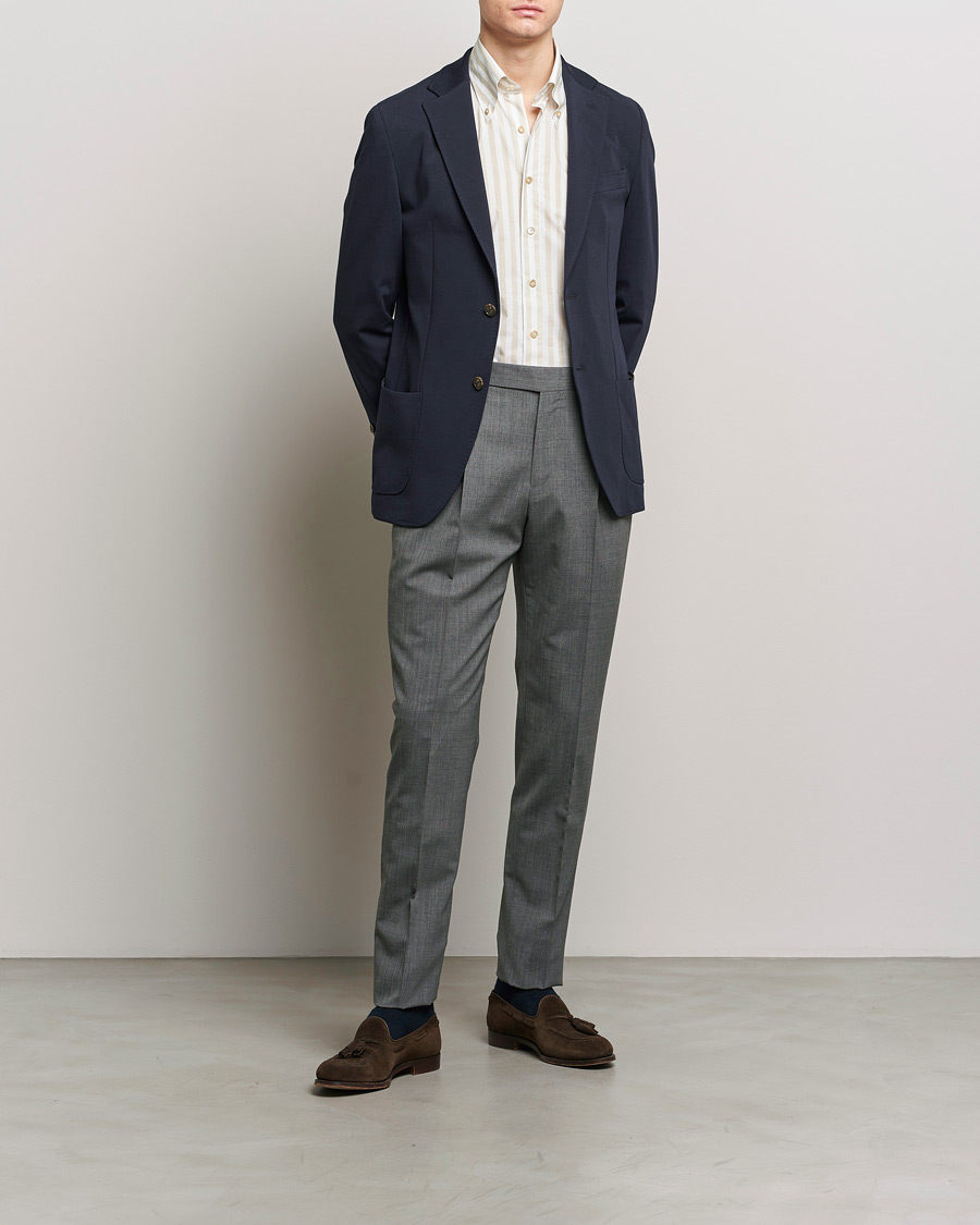 Heren | Blazers | Morris Heritage | Mike Soft Cotton Jersey Blazer Navy