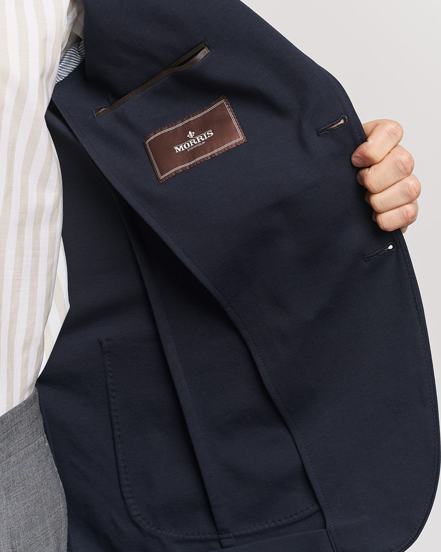 Heren | Blazers | Morris Heritage | Mike Soft Cotton Jersey Blazer Navy