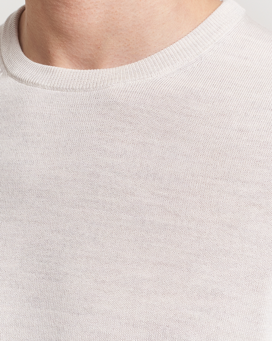 Heren | T-shirts | Morris Heritage | Kingsley Knitted Merino T-Shirt Off White