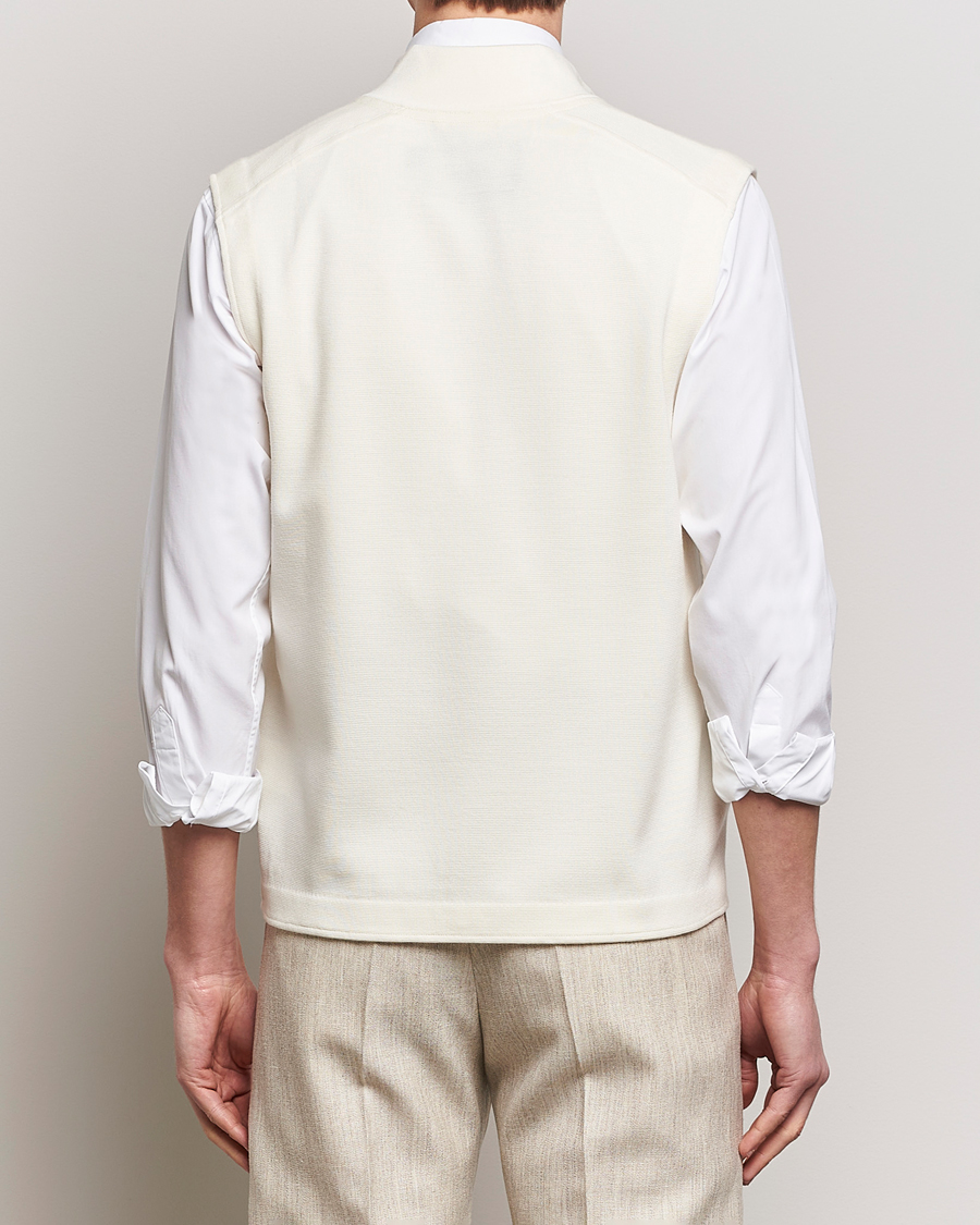 Heren | Truien | Morris Heritage | Kayden Merino Full Zip Vest White