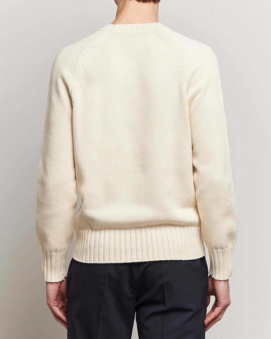 Heren | Truien | Morris Heritage | Bennet Knitted Cotton/Cashmere Crew Neck Off White
