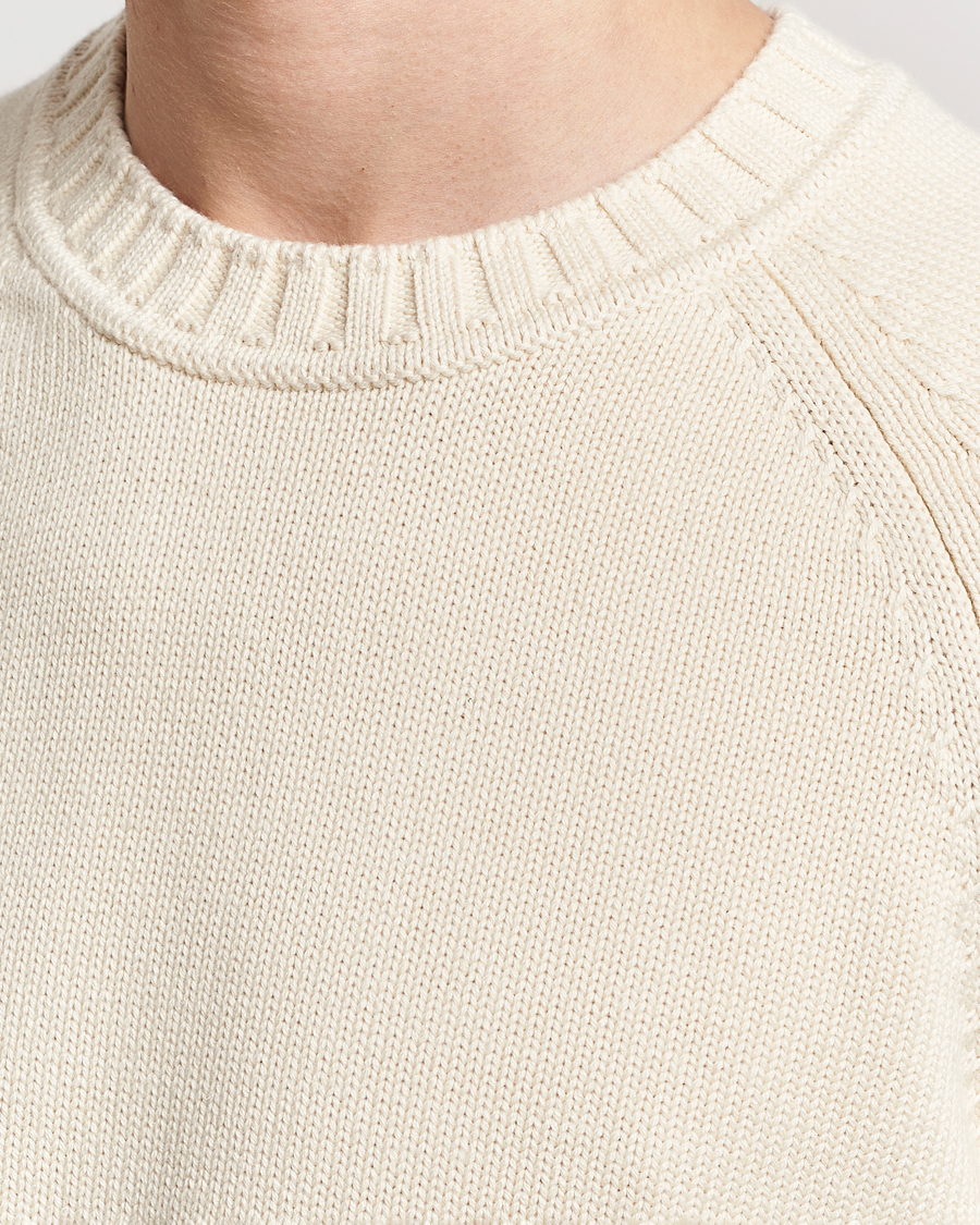 Heren | Truien | Morris Heritage | Bennet Knitted Cotton/Cashmere Crew Neck Off White