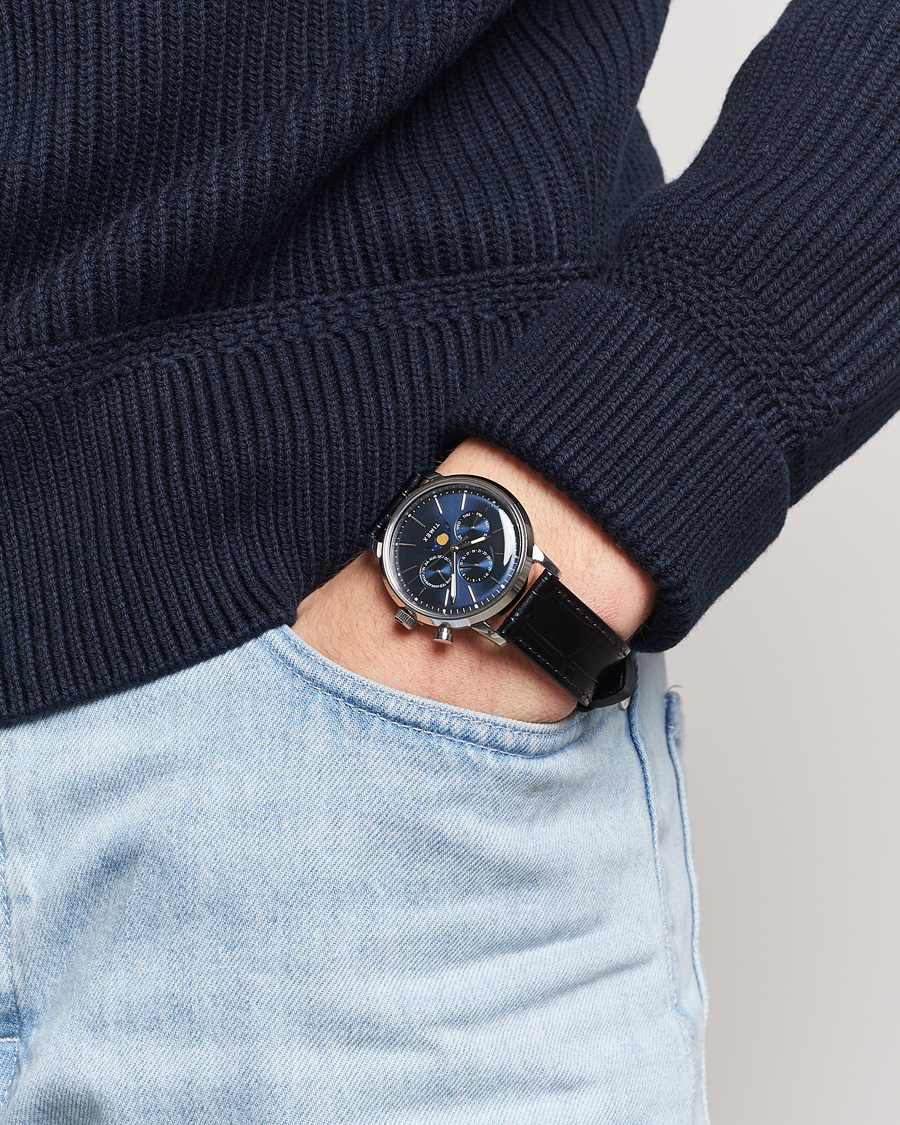 Herr | Klockor | Timex | Marlin Moon Phase Quartz 40mm Blue Dial