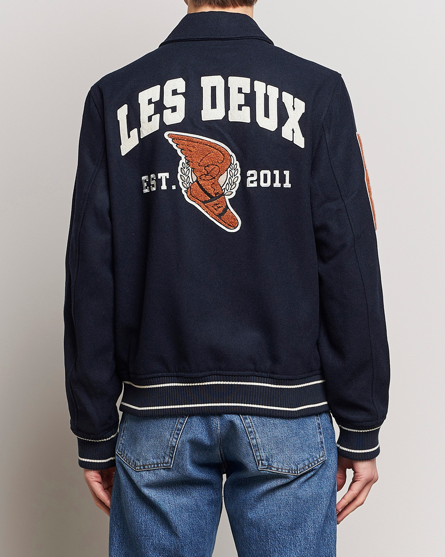 Heren | Jassen | LES DEUX | Varsity Wool Jacket Dark Navy