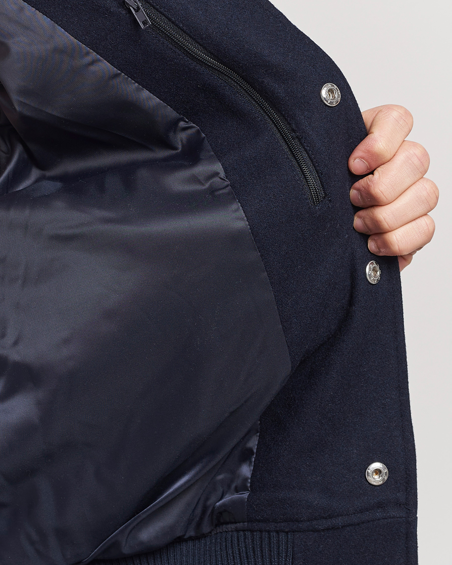 Heren | Jassen | LES DEUX | Varsity Wool Jacket Dark Navy