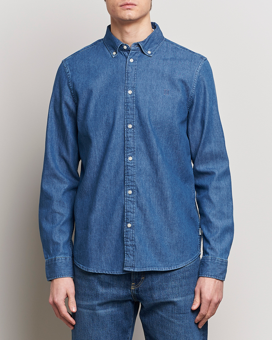Heren | Spijker overhemden | LES DEUX | Kristian Denim Shirt Medium Blue