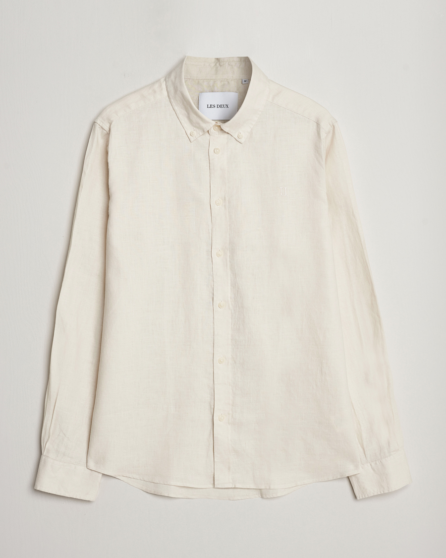Heren | Overhemden | LES DEUX | Kristian Linen Button Down Shirt Ivory