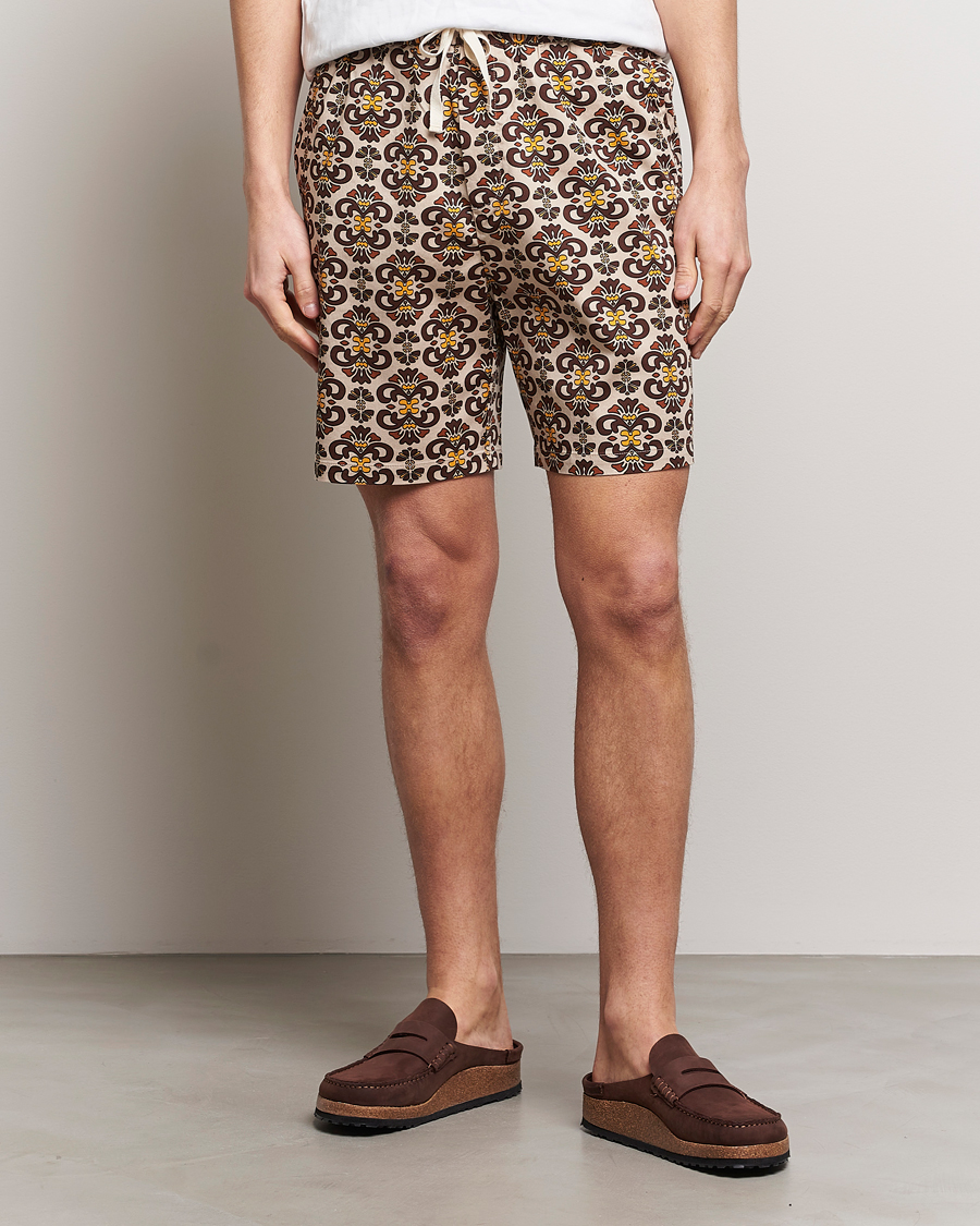 Heren | Trekkoord shorts | LES DEUX | Hendrix Printed Shorts Light Sand