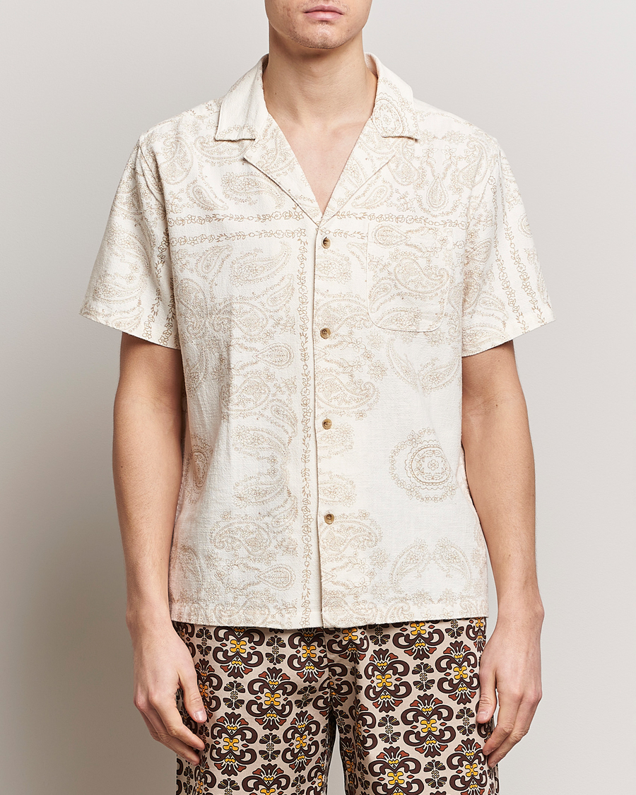 Heren | Overhemden met korte mouwen | LES DEUX | Lesley Paisley Short Sleeve Shirt Light Ivory