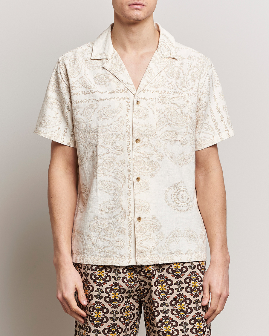 Heren | Overhemden | LES DEUX | Lesley Paisley Short Sleeve Shirt Light Ivory