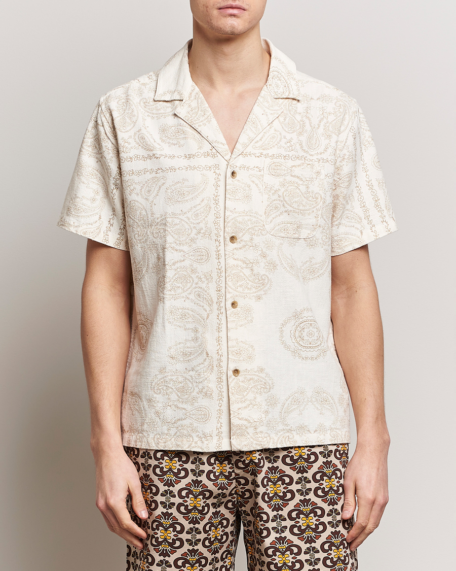 Heren | Kleding | LES DEUX | Lesley Paisley Short Sleeve Shirt Light Ivory