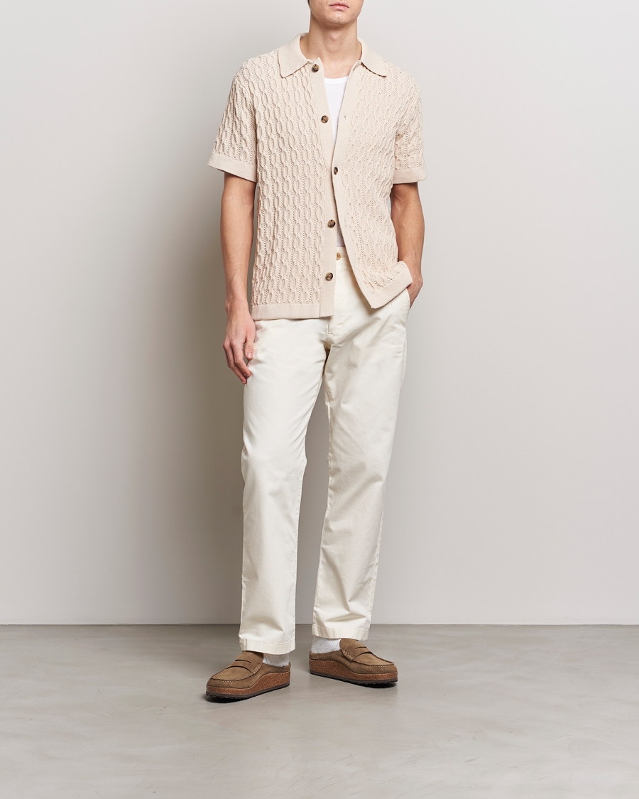 Heren | Overhemden | LES DEUX | Garret Knitted Short Sleeve Shirt Ivory