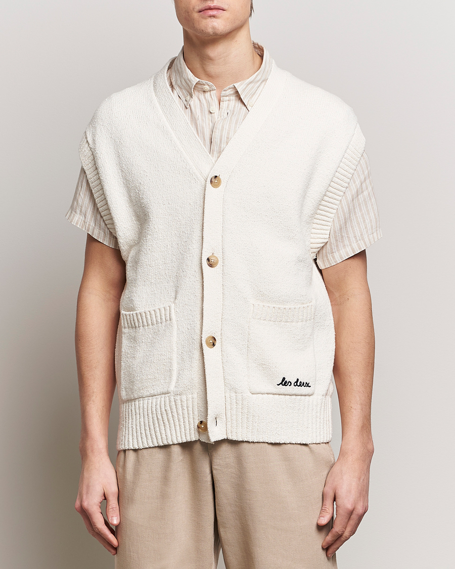 Heren | Pullovers | LES DEUX | Brad Cardigan Vest Ivory