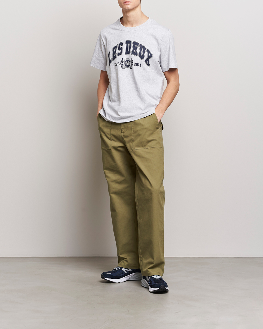 Heren | T-shirts | LES DEUX | University T-Shirt Snow Melange