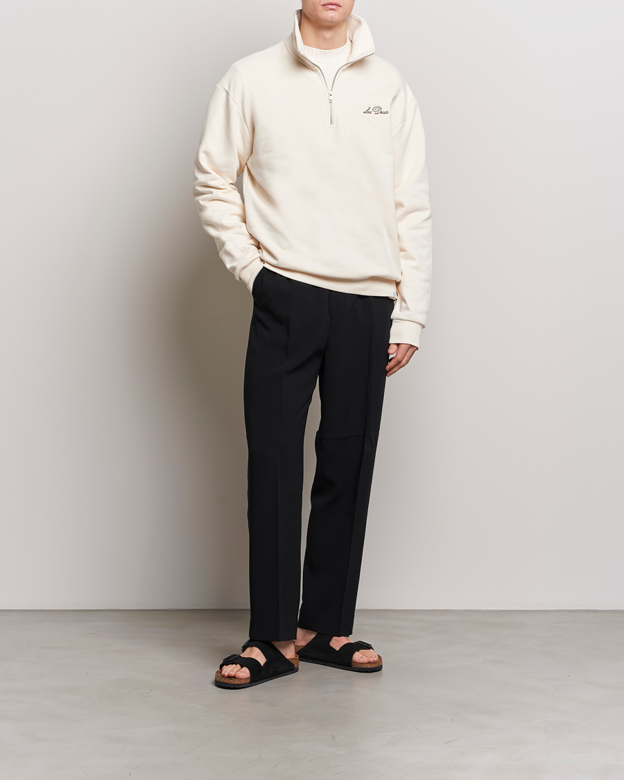 Heren | Truien | LES DEUX | Crew Half Zip Sweatshirt Light Ivory