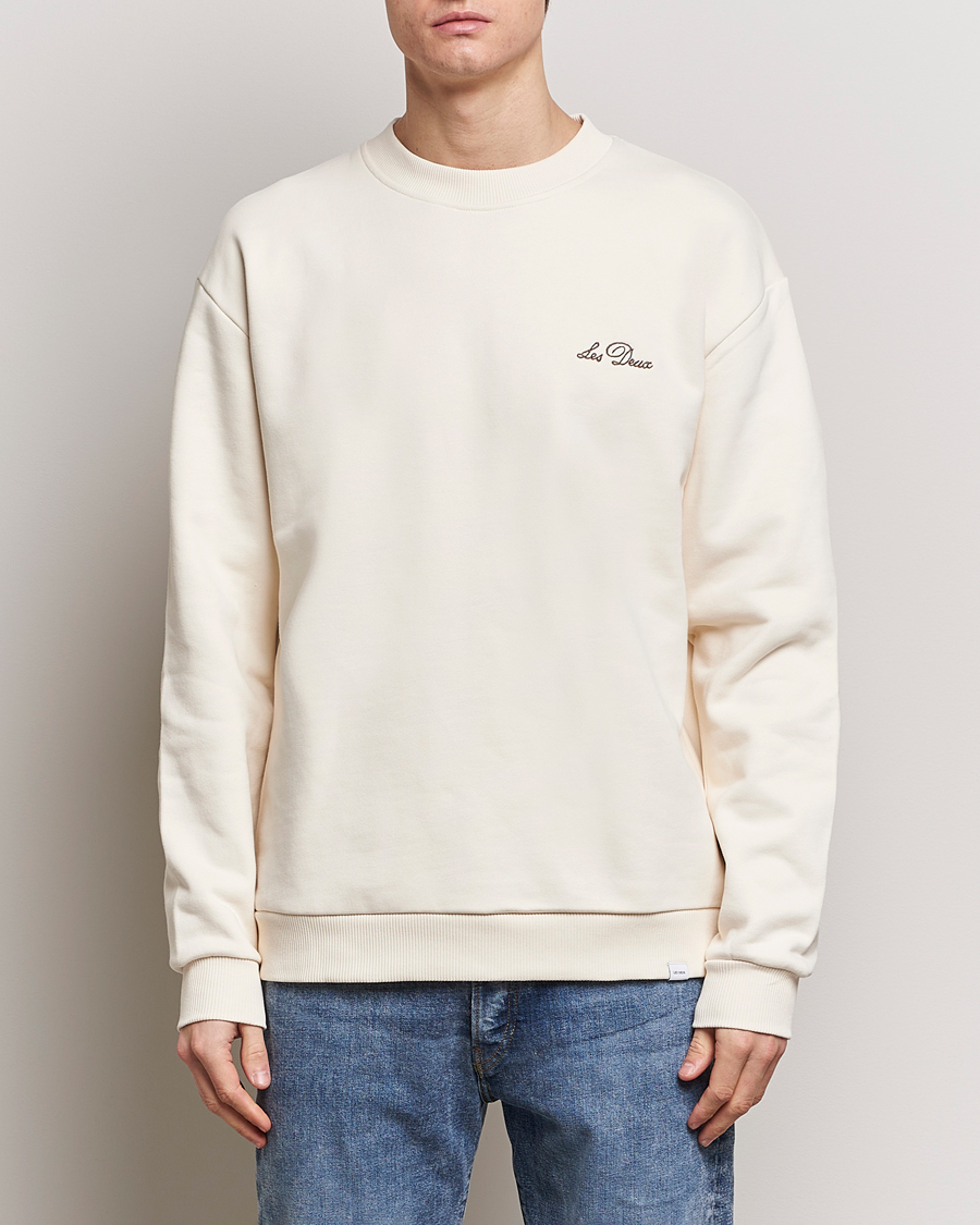 Heren | LES DEUX | LES DEUX | Crew Sweatshirt Light Ivory