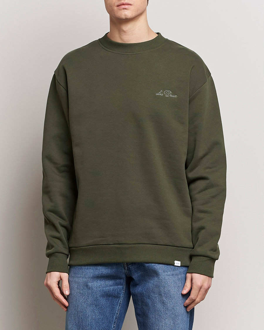 Heren | LES DEUX | LES DEUX | Crew Sweatshirt Forrest Green