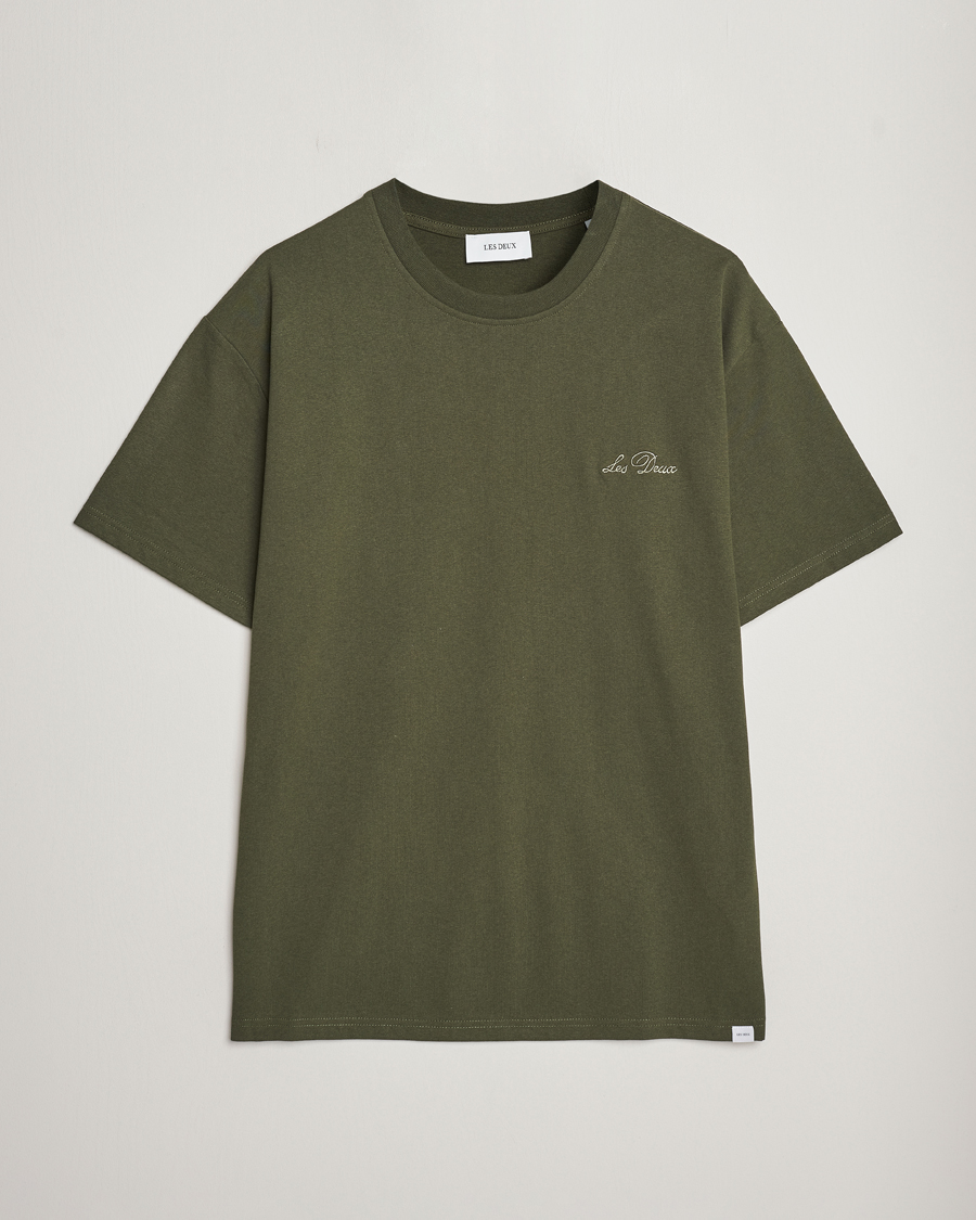 Heren | T-shirts | LES DEUX | Crew T-Shirt Forrest Green