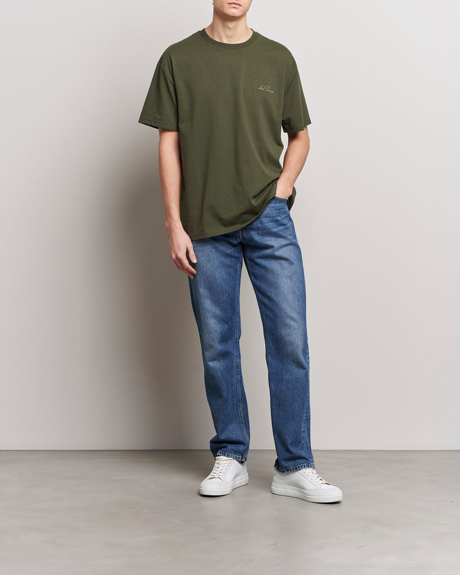 Heren | T-shirts | LES DEUX | Crew T-Shirt Forrest Green