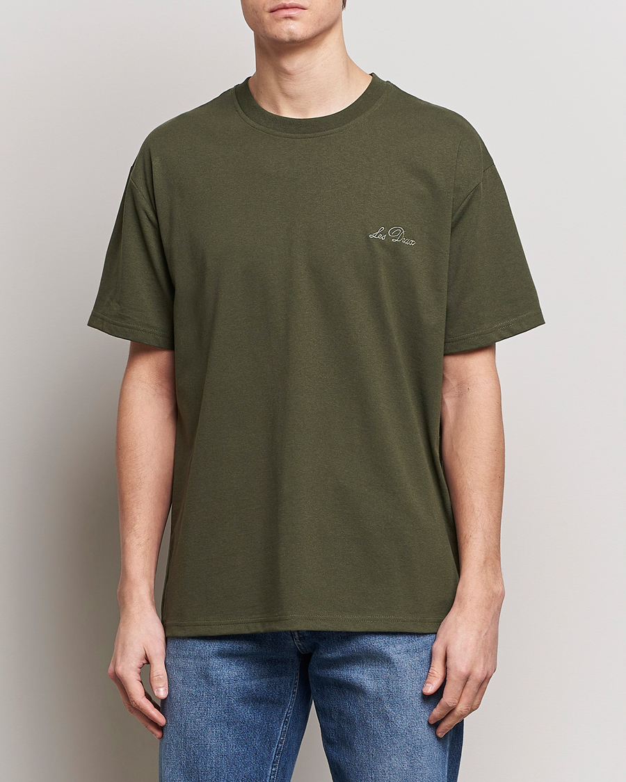 Heren | T-shirts | LES DEUX | Crew T-Shirt Forrest Green