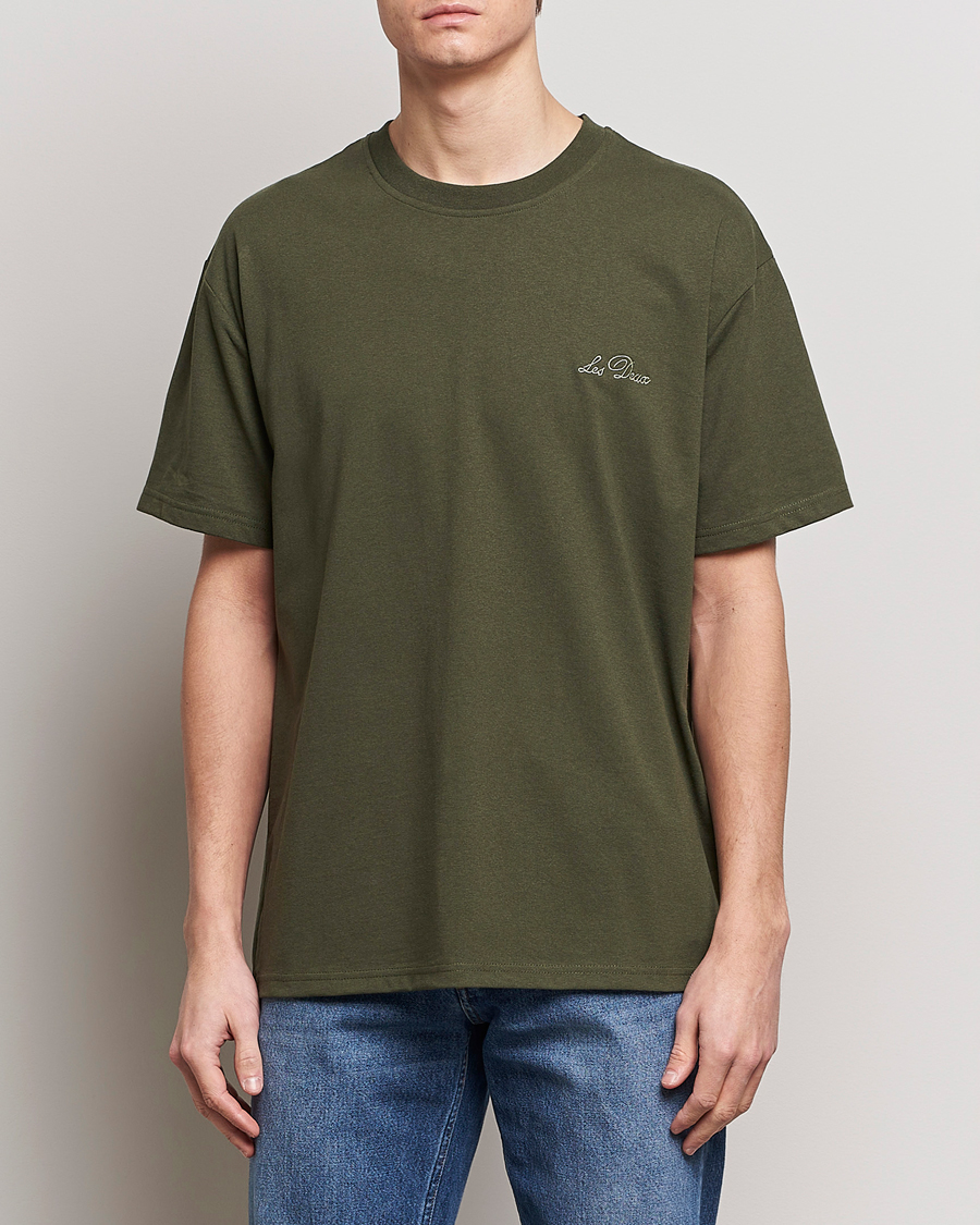 Heren | LES DEUX | LES DEUX | Crew T-Shirt Forrest Green